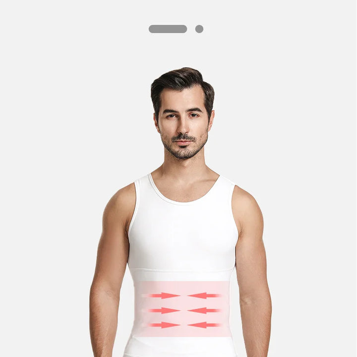 YBFDO Men Body Shaper Slimming Compression Vest Undershirt Seamless Waist Trainer Tank Top Belly Control Weight Loss Shapewear