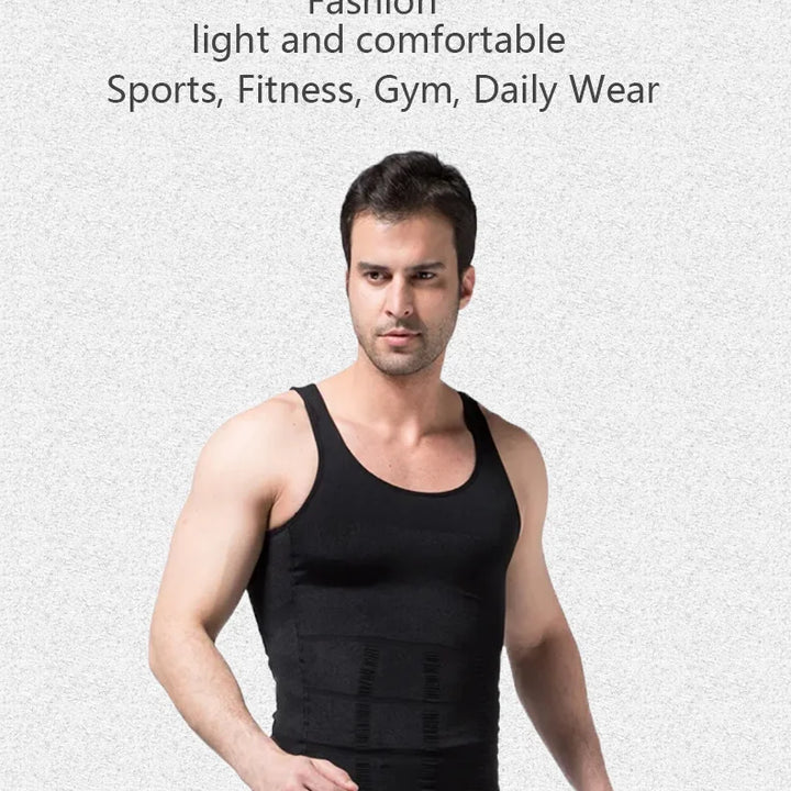 YBFDO Men Body Shaper Slimming Compression Vest Undershirt Seamless Waist Trainer Tank Top Belly Control Weight Loss Shapewear
