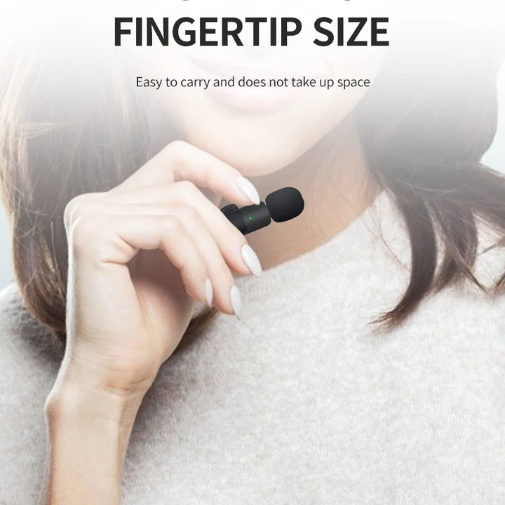 Basix 2.4G Wireless Lavalier Microphone Portable Audio Video Recording Mini Mic for iPhone Android Live Broadcast Gaming Phone