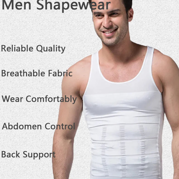 YBFDO Men Body Shaper Slimming Compression Vest Undershirt Seamless Waist Trainer Tank Top Belly Control Weight Loss Shapewear